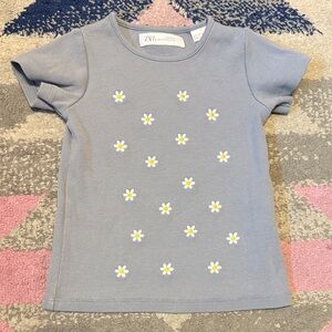 ZARA Daisy Embroidered tee shirt